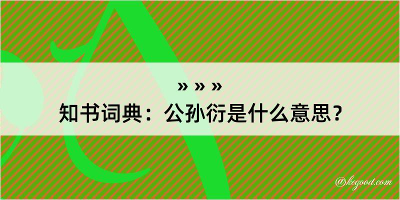 知书词典：公孙衍是什么意思？