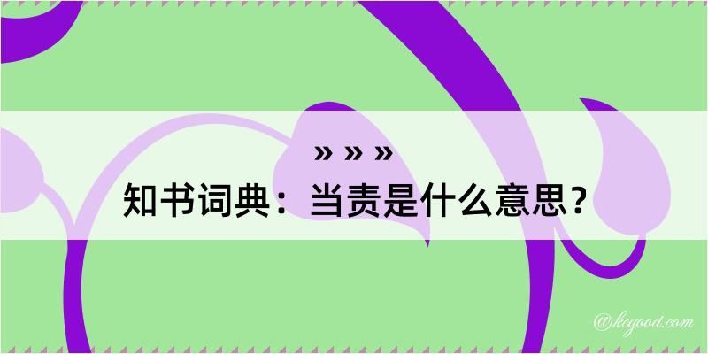 知书词典：当责是什么意思？