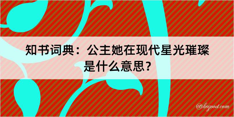 知书词典：公主她在现代星光璀璨是什么意思？