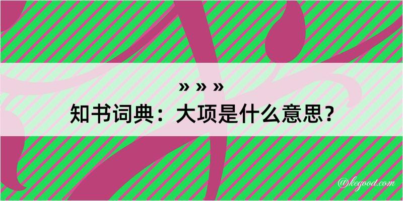 知书词典：大项是什么意思？