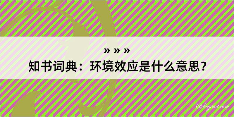 知书词典：环境效应是什么意思？