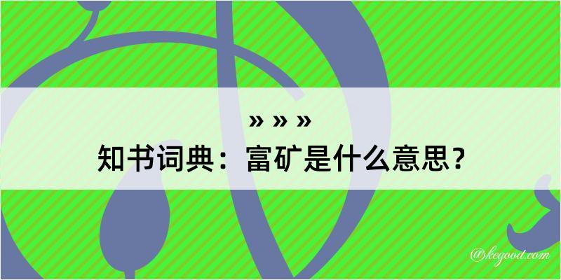 知书词典：富矿是什么意思？