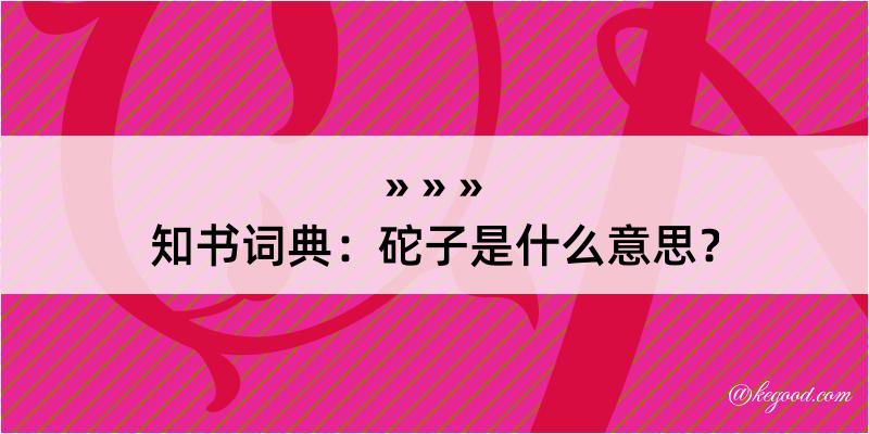 知书词典：砣子是什么意思？