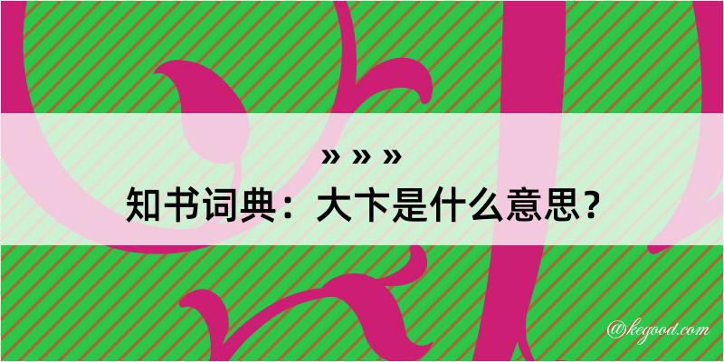 知书词典：大卞是什么意思？