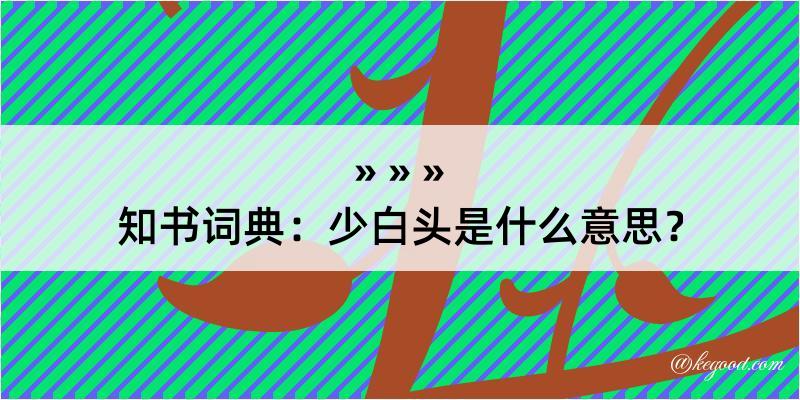 知书词典：少白头是什么意思？