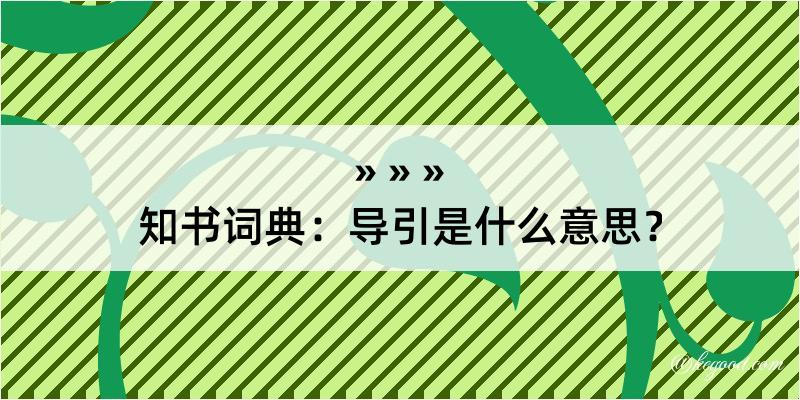 知书词典：导引是什么意思？