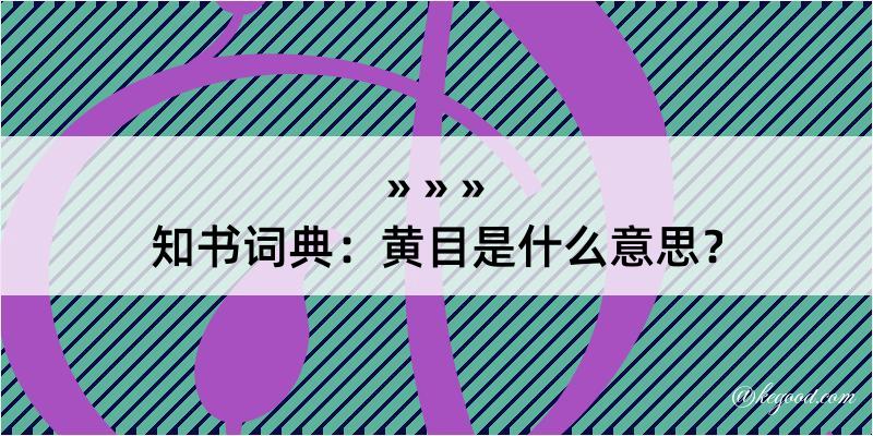 知书词典：黄目是什么意思？