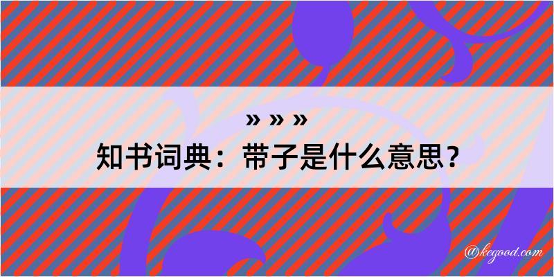 知书词典：带子是什么意思？