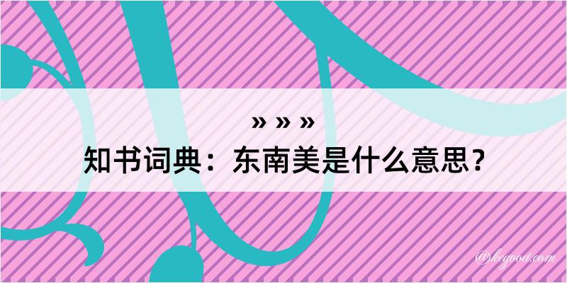 知书词典：东南美是什么意思？