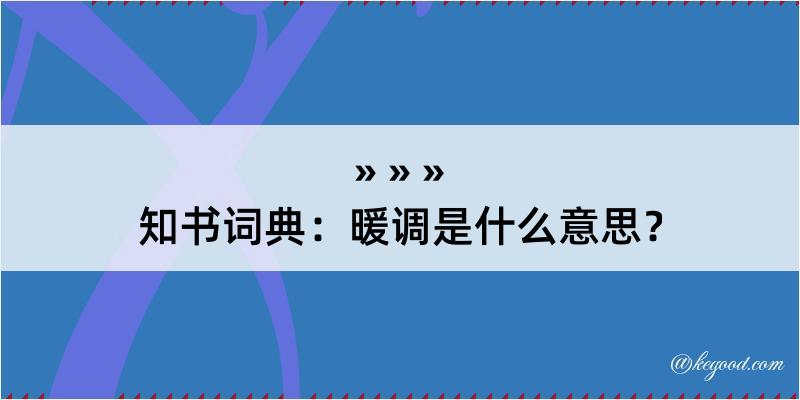 知书词典：暖调是什么意思？