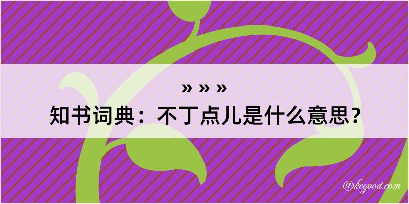 知书词典：不丁点儿是什么意思？