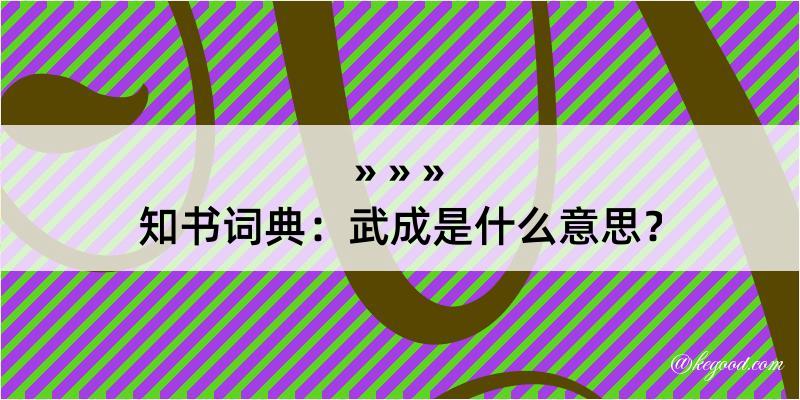 知书词典：武成是什么意思？