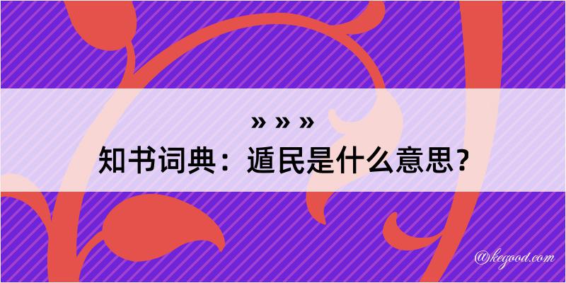 知书词典：遁民是什么意思？