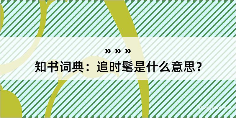 知书词典：追时髦是什么意思？