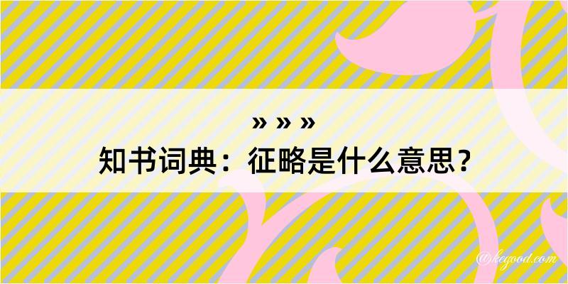 知书词典：征略是什么意思？