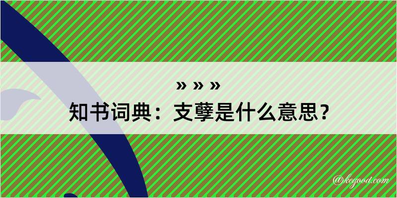 知书词典：支孽是什么意思？