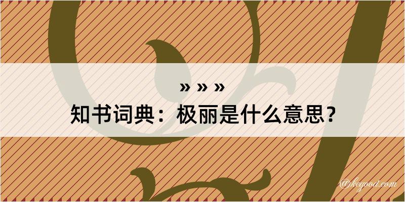 知书词典：极丽是什么意思？