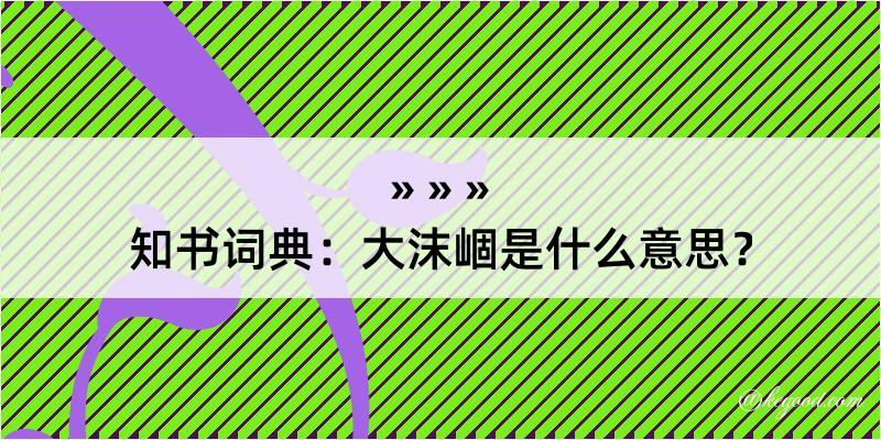 知书词典：大沫崓是什么意思？