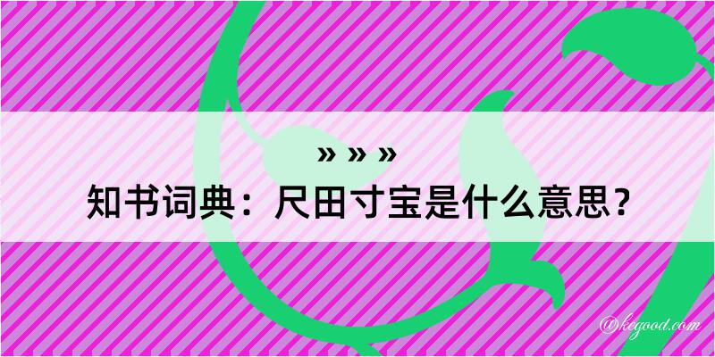 知书词典：尺田寸宝是什么意思？