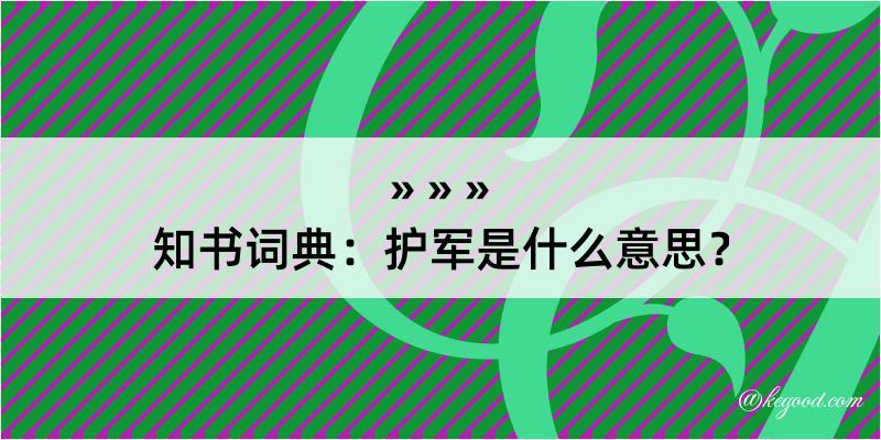 知书词典：护军是什么意思？