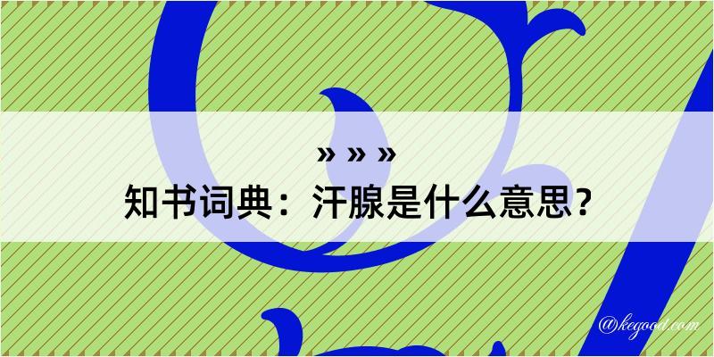 知书词典：汗腺是什么意思？