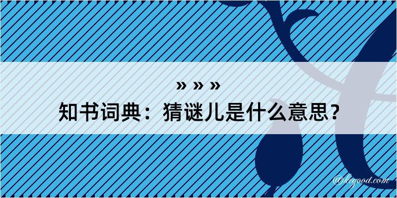 知书词典：猜谜儿是什么意思？