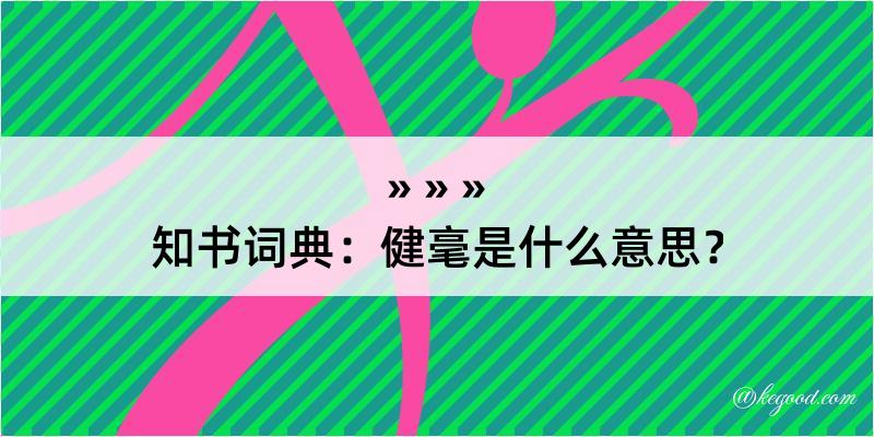 知书词典：健毫是什么意思？