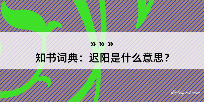 知书词典：迟阳是什么意思？