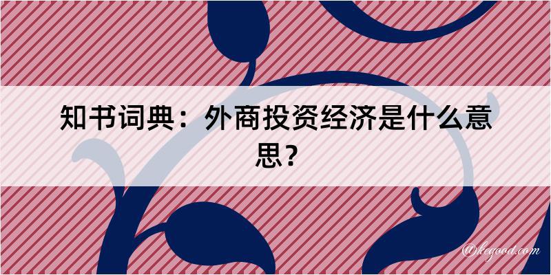 知书词典：外商投资经济是什么意思？