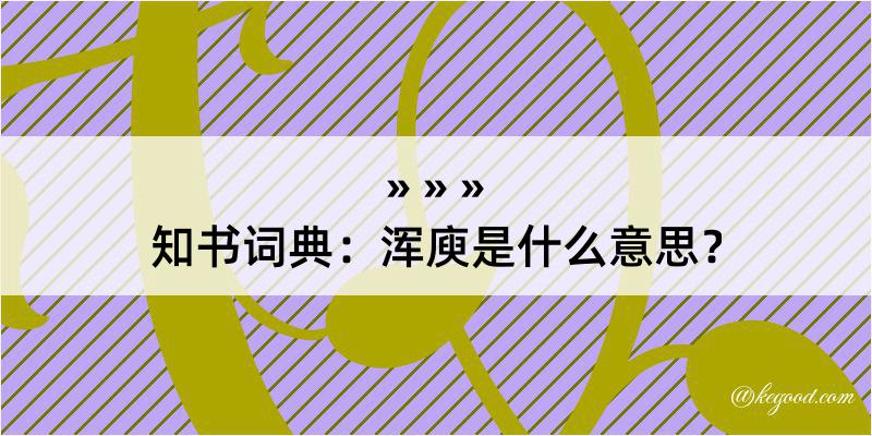 知书词典：浑庾是什么意思？