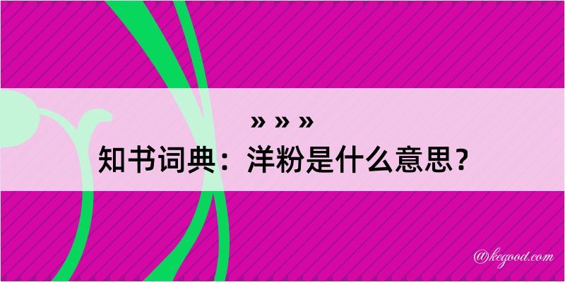 知书词典：洋粉是什么意思？