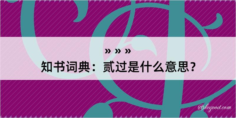 知书词典：贰过是什么意思？