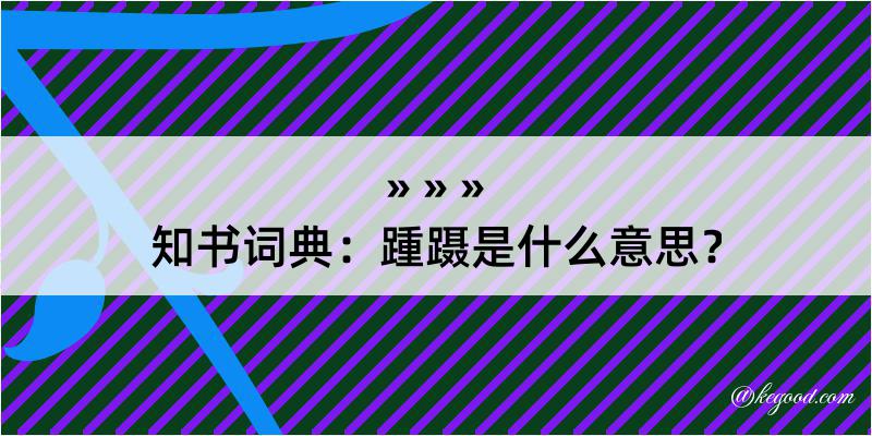 知书词典：踵蹑是什么意思？