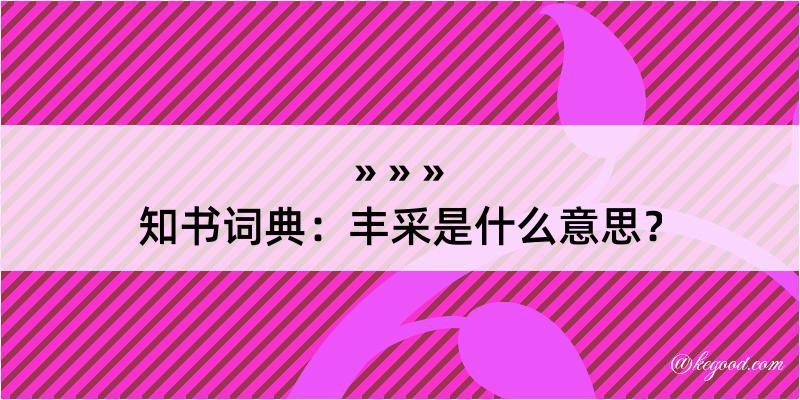 知书词典：丰采是什么意思？