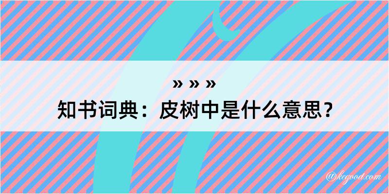 知书词典：皮树中是什么意思？