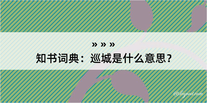 知书词典：巡城是什么意思？