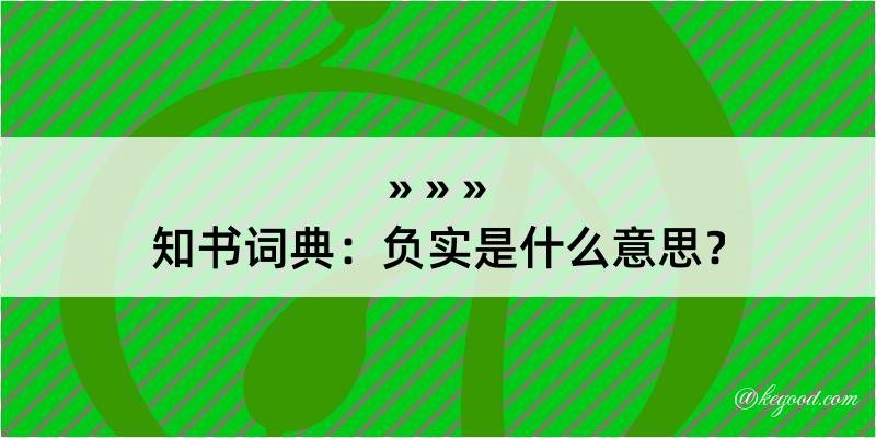 知书词典：负实是什么意思？