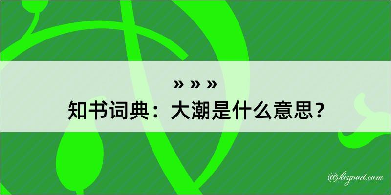 知书词典：大潮是什么意思？