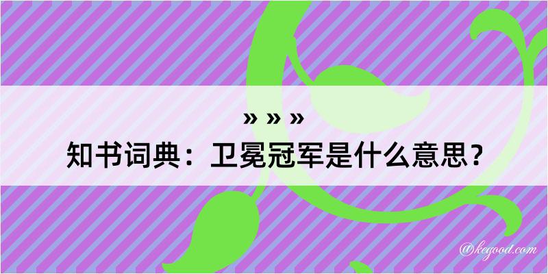 知书词典：卫冕冠军是什么意思？