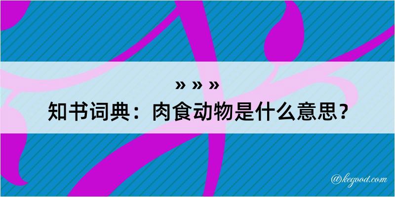 知书词典：肉食动物是什么意思？