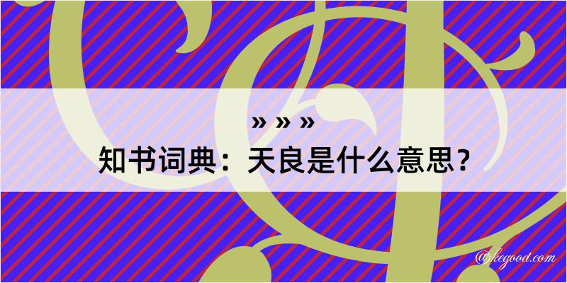 知书词典：天良是什么意思？