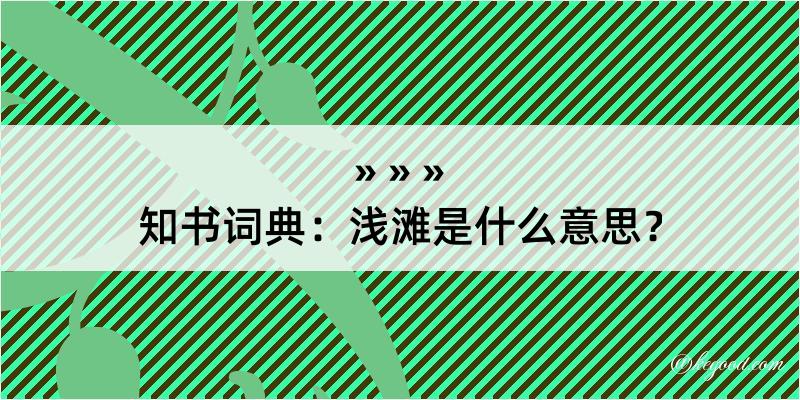 知书词典：浅滩是什么意思？