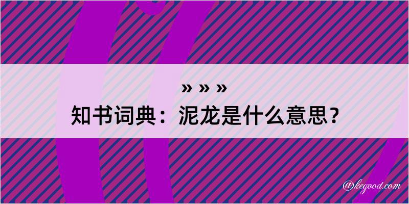 知书词典：泥龙是什么意思？