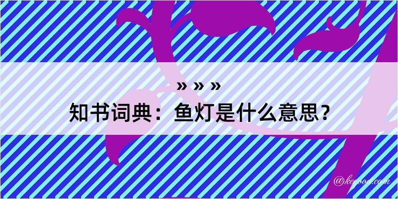 知书词典：鱼灯是什么意思？