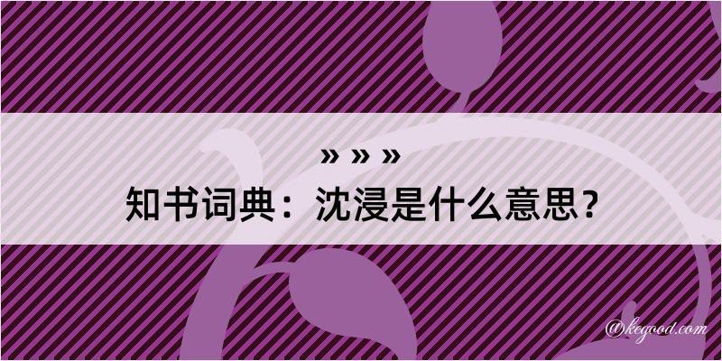 知书词典：沈浸是什么意思？