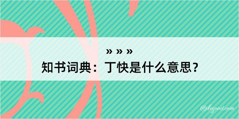 知书词典：丁快是什么意思？