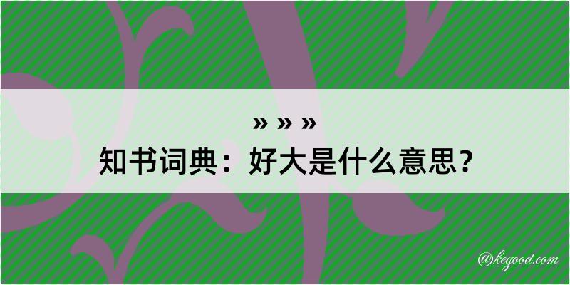 知书词典：好大是什么意思？