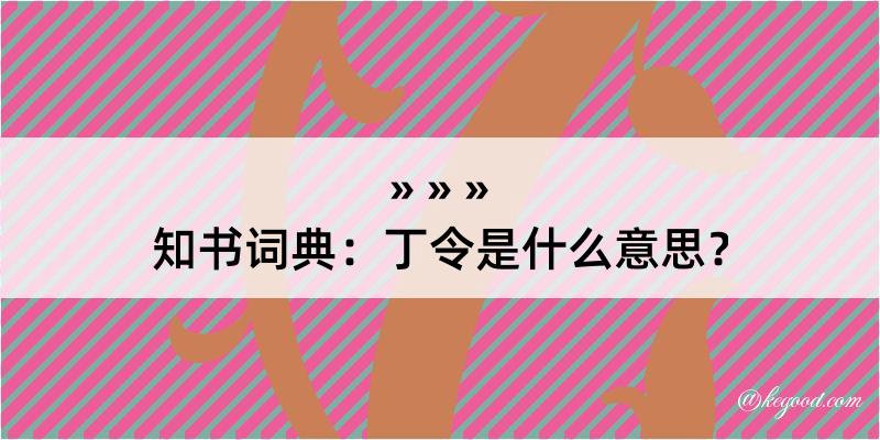 知书词典：丁令是什么意思？