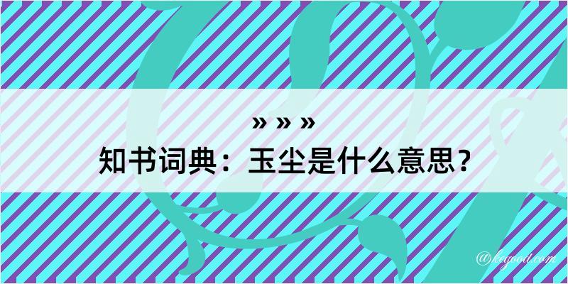 知书词典：玉尘是什么意思？