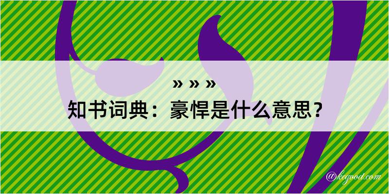 知书词典：豪悍是什么意思？